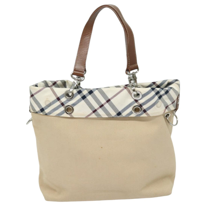 Burberry Nova Check Blue Label Tote Bag Canvas 2way Beige Brown Auth bs16677