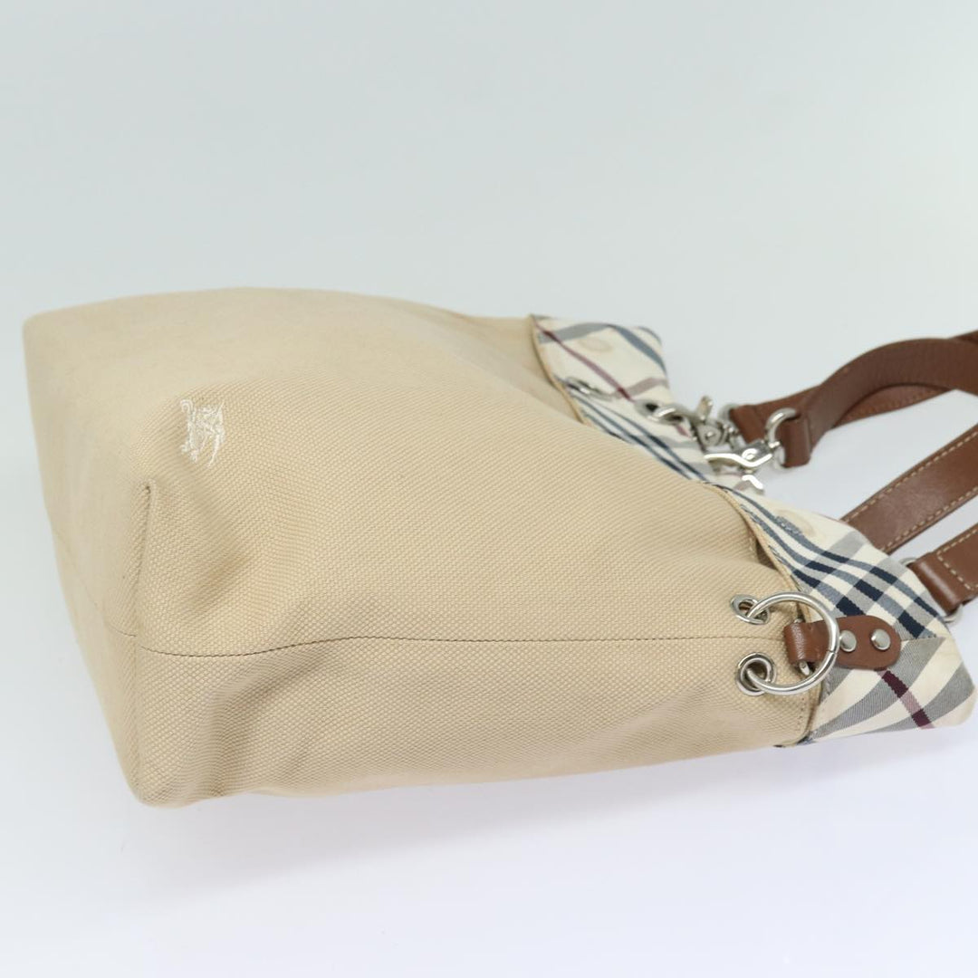 Burberry Nova Check Blue Label Tote Bag Canvas 2way Beige Brown Auth bs16677