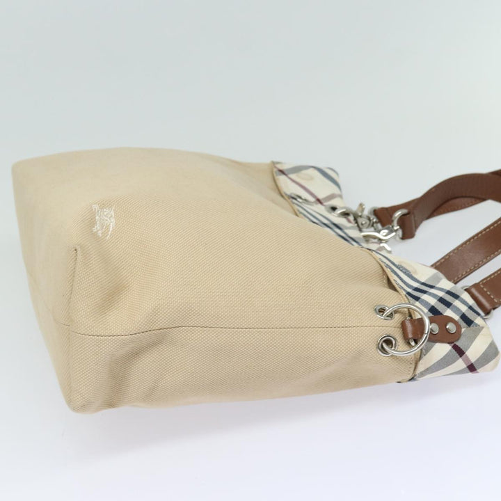 Burberry Nova Check Blue Label Tote Bag Canvas 2way Beige Brown Auth bs16677