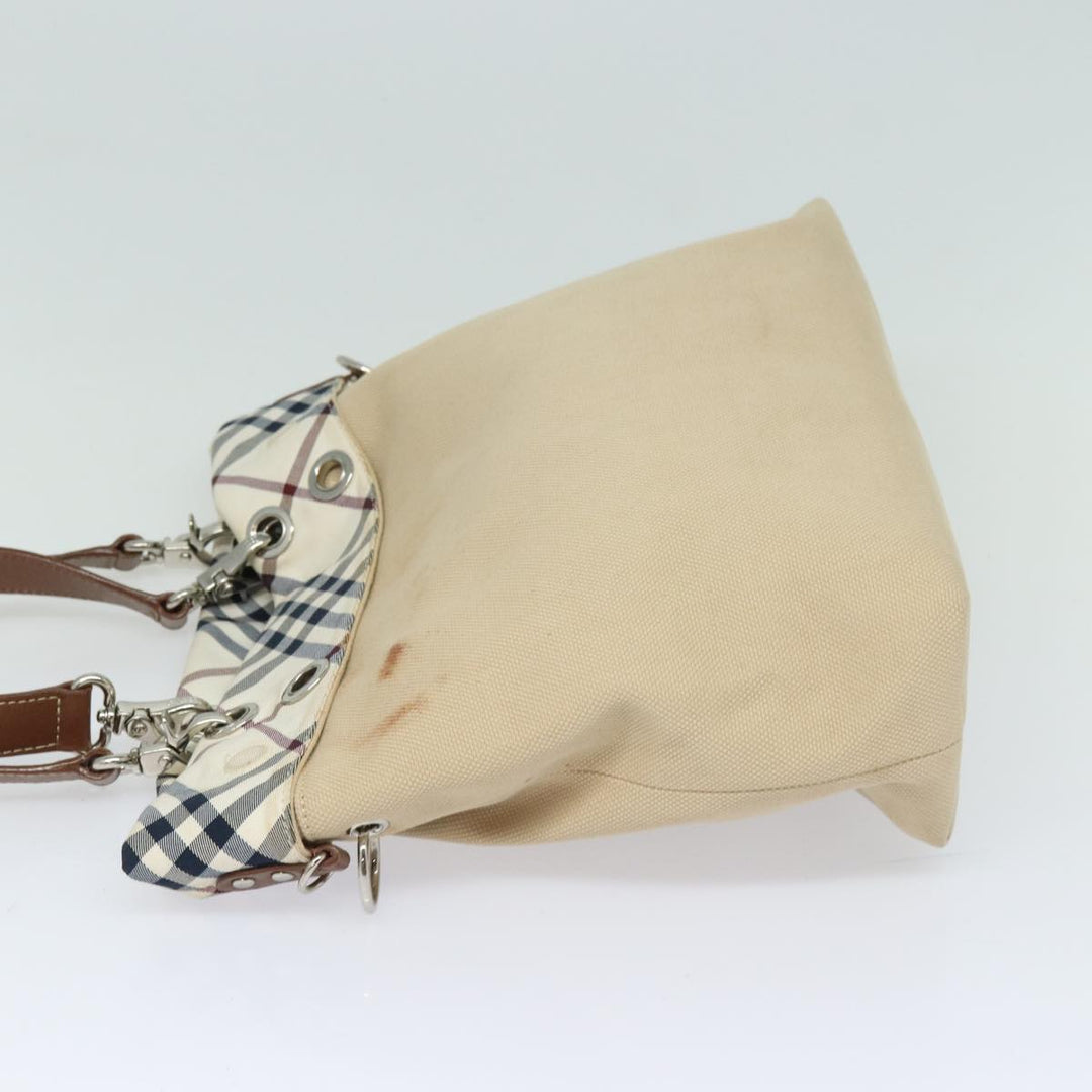 Burberry Nova Check Blue Label Tote Bag Canvas 2way Beige Brown Auth bs16677