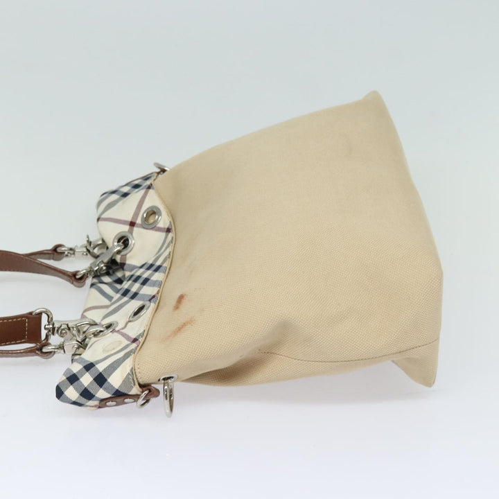 Burberry Nova Check Blue Label Tote Bag Canvas 2way Beige Brown Auth bs16677