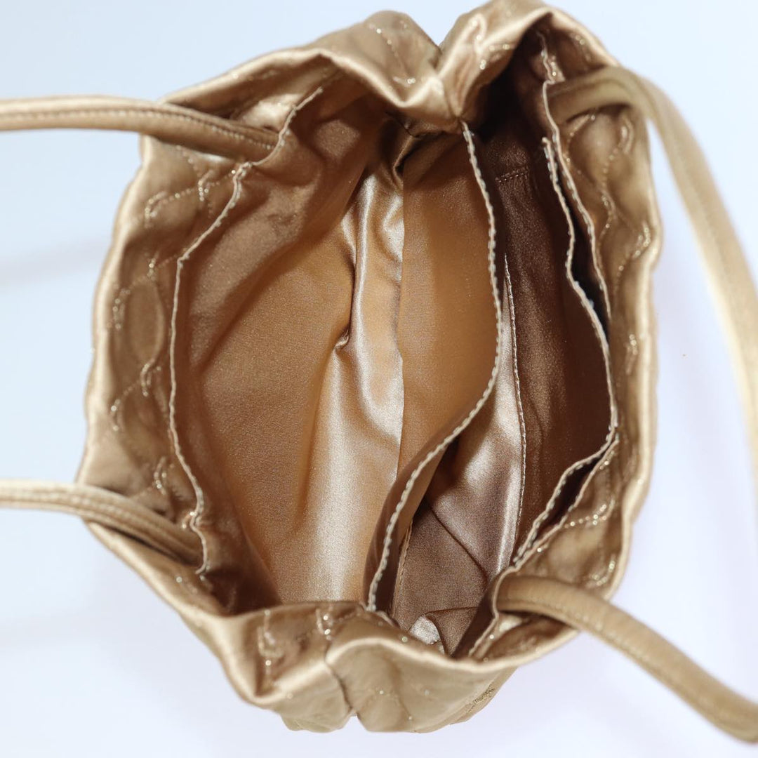 Bottega veneta Hand Bag Satin Gold Auth bs16690