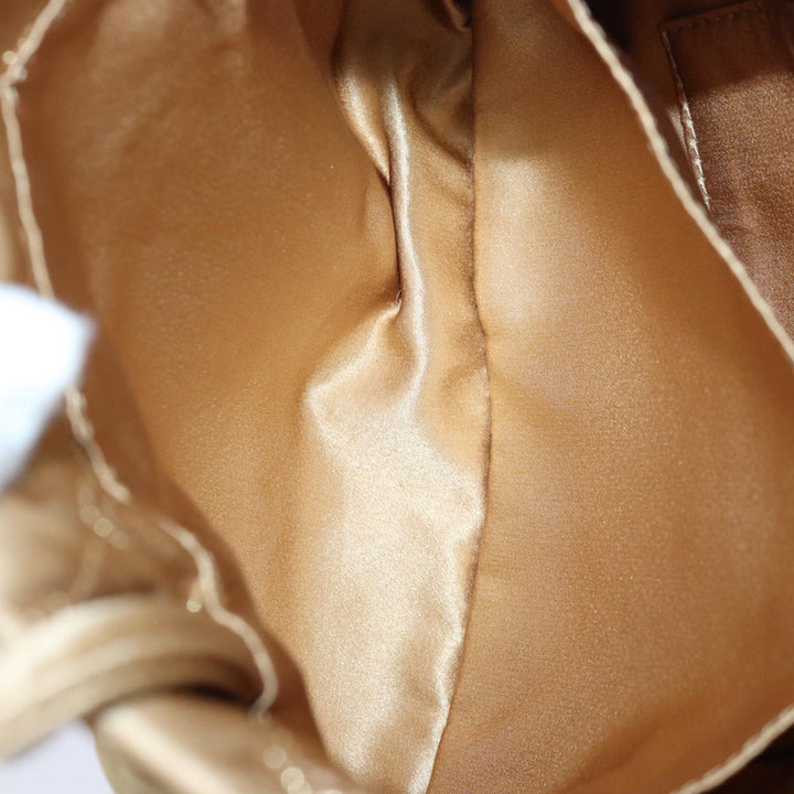 Bottega veneta Hand Bag Satin Gold Auth bs16690