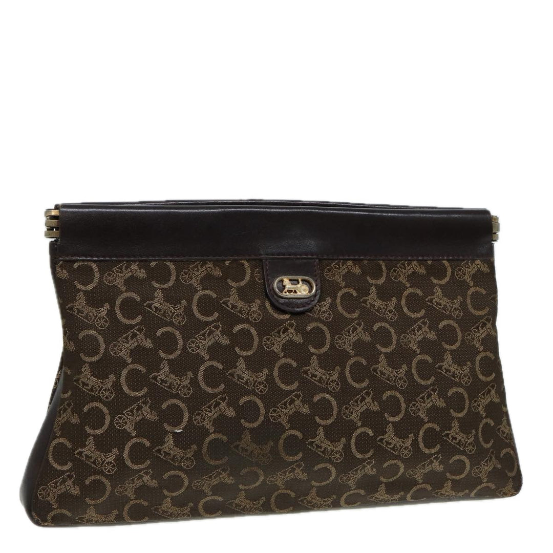 Celine C saluki Clutch Bag Canvas Brown Auth bs16700