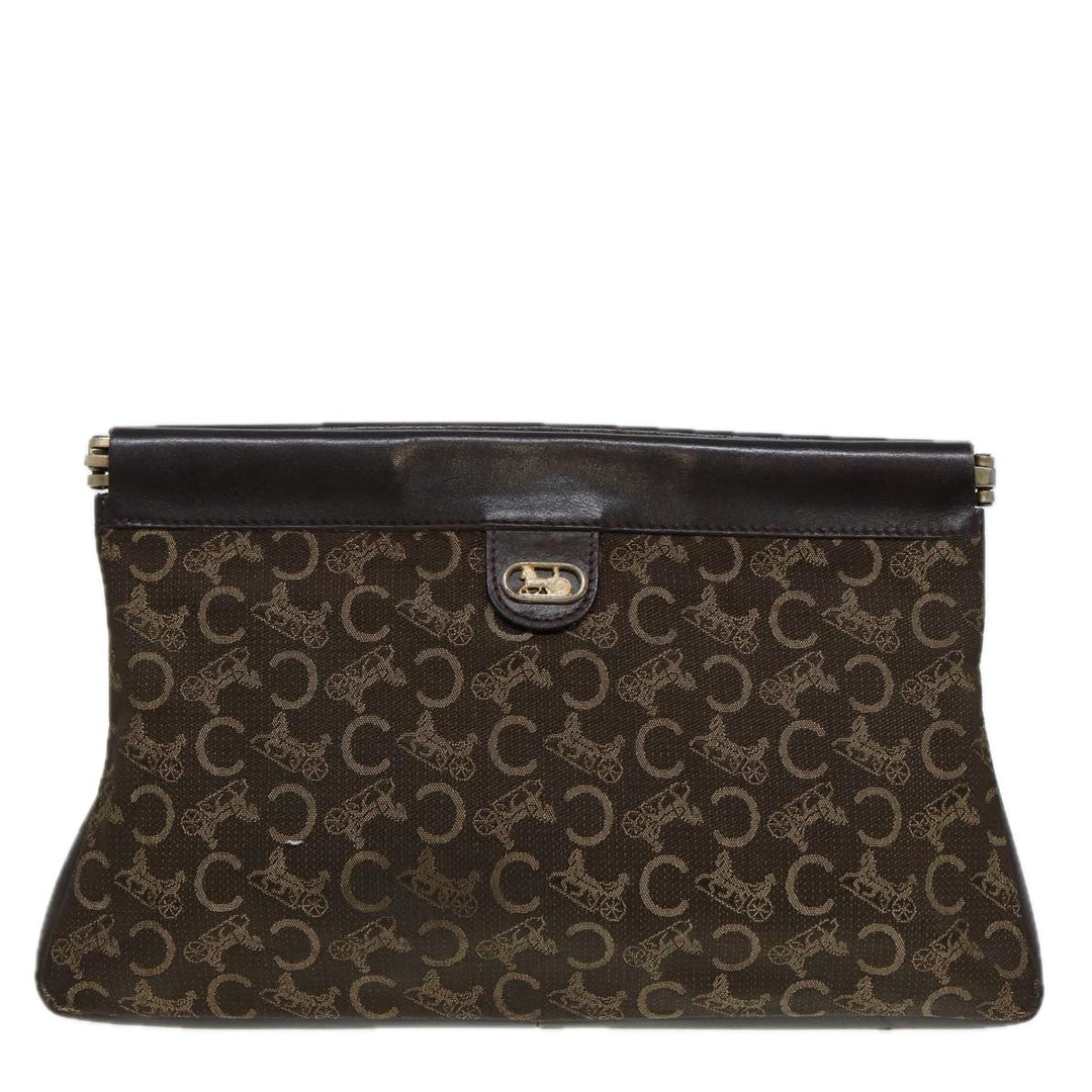 Celine C saluki Clutch Bag Canvas Brown Auth bs16700