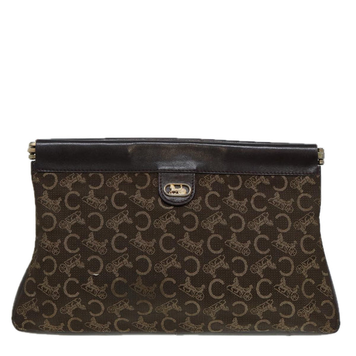 Celine C saluki Clutch Bag Canvas Brown Auth bs16700