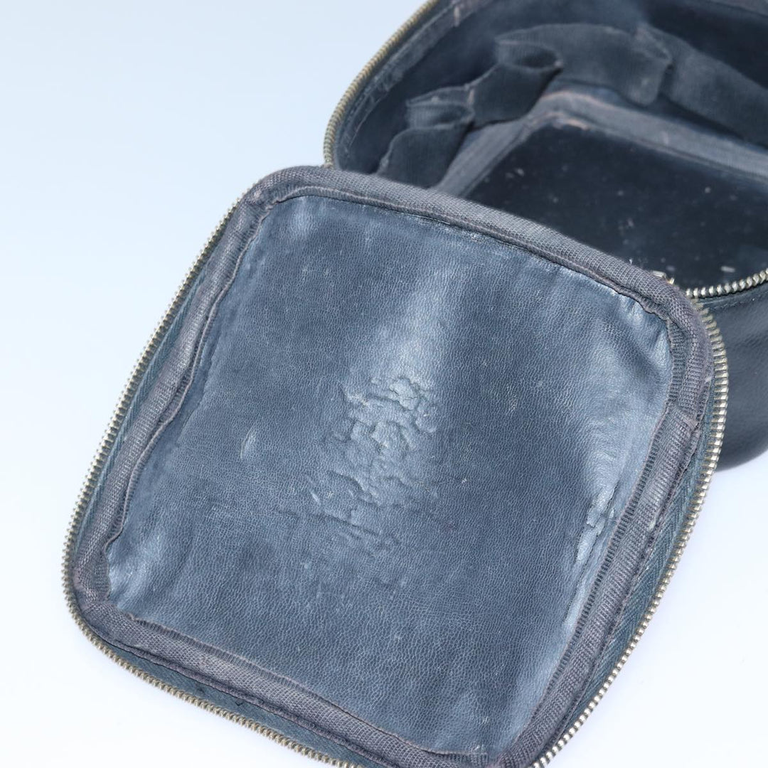 Top Quality Chanel COCO Mark Vanity Cosmetic Pouch Caviar Skin Black CC Auth bs16727