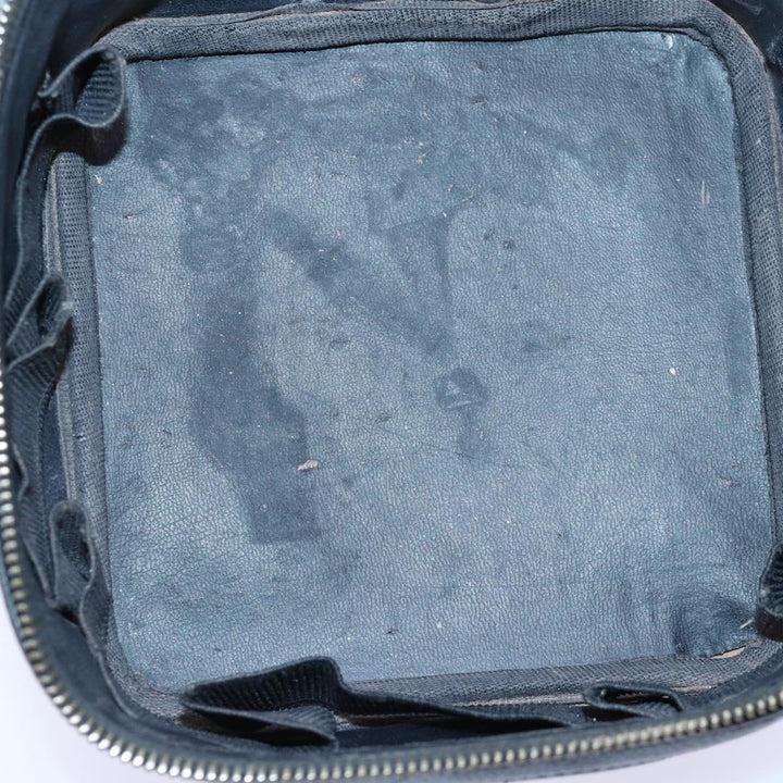 Top Quality Chanel COCO Mark Vanity Cosmetic Pouch Caviar Skin Black CC Auth bs16727