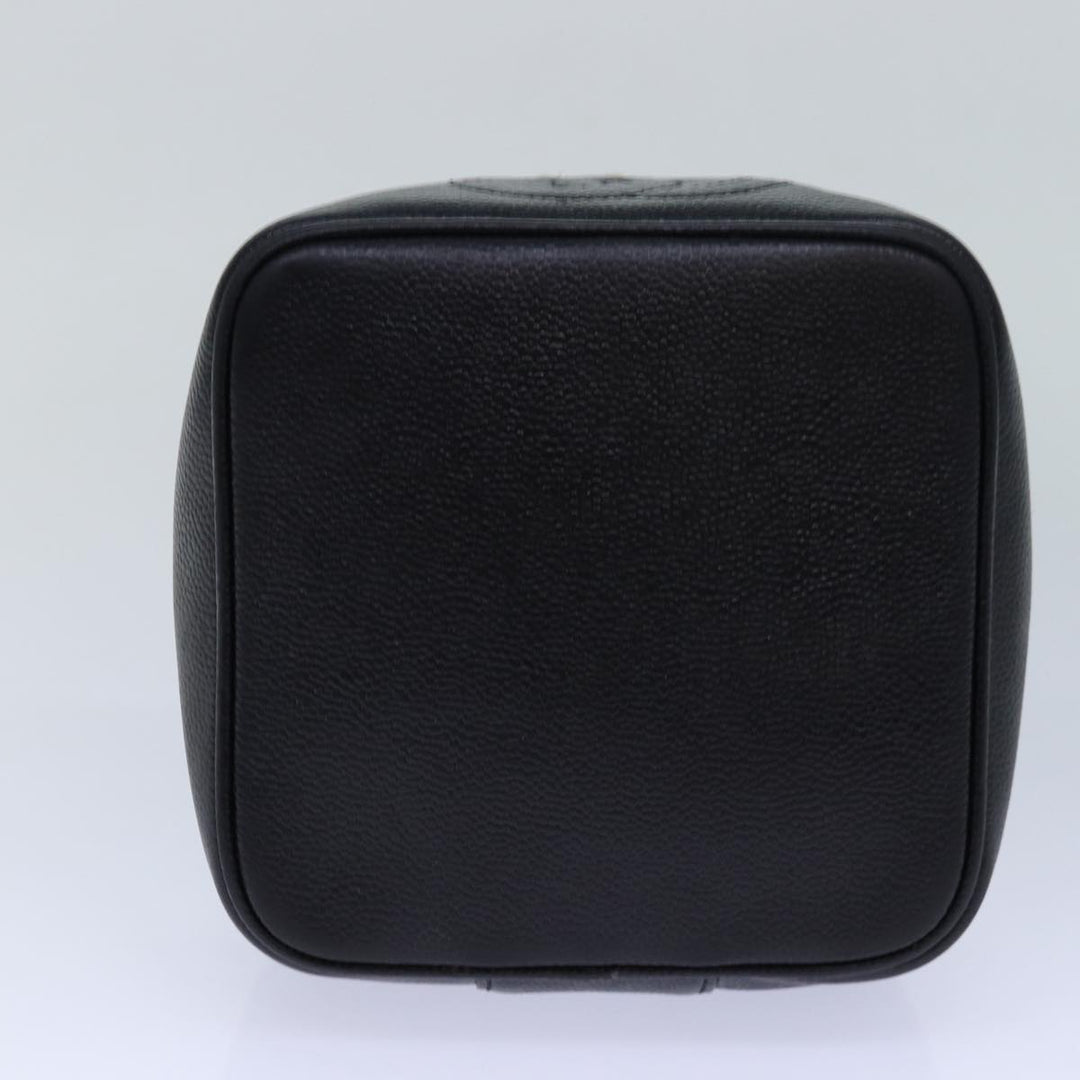 Top Quality Chanel COCO Mark Vanity Cosmetic Pouch Caviar Skin Black CC Auth bs16727