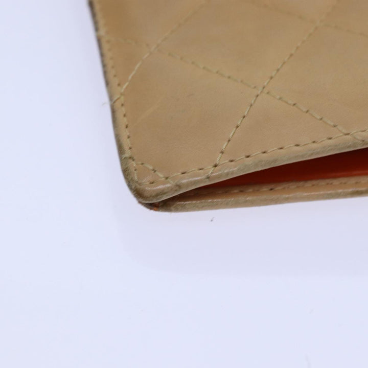 Chanel Cambon Line Matelasse Long Wallet Leather Beige CC Auth bs16763