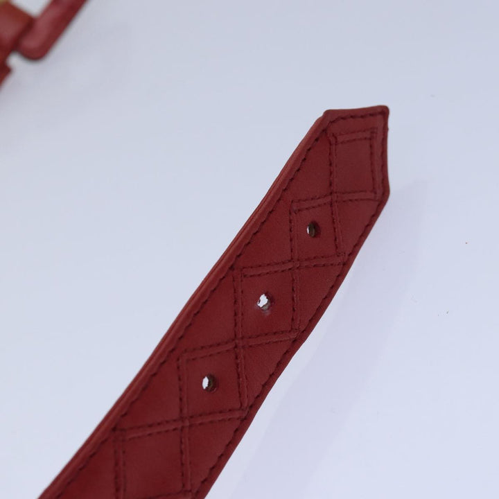 Chanel Bicolore Chain Belt Leather metal 26.8"-28.7" Red Gold CC Auth bs16764