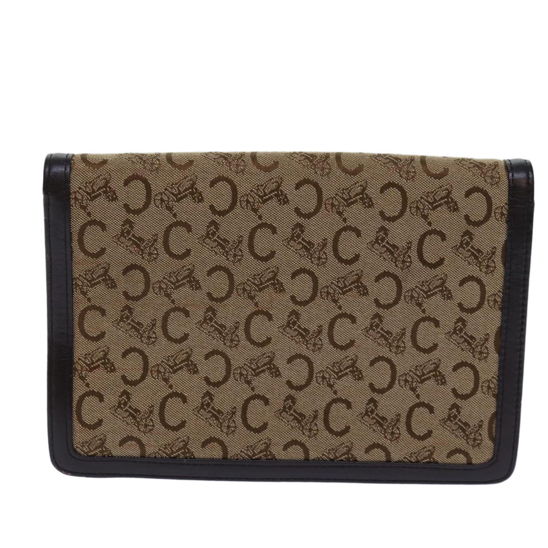Celine C saluki Shoulder Bag Canvas Brown Auth bs16775