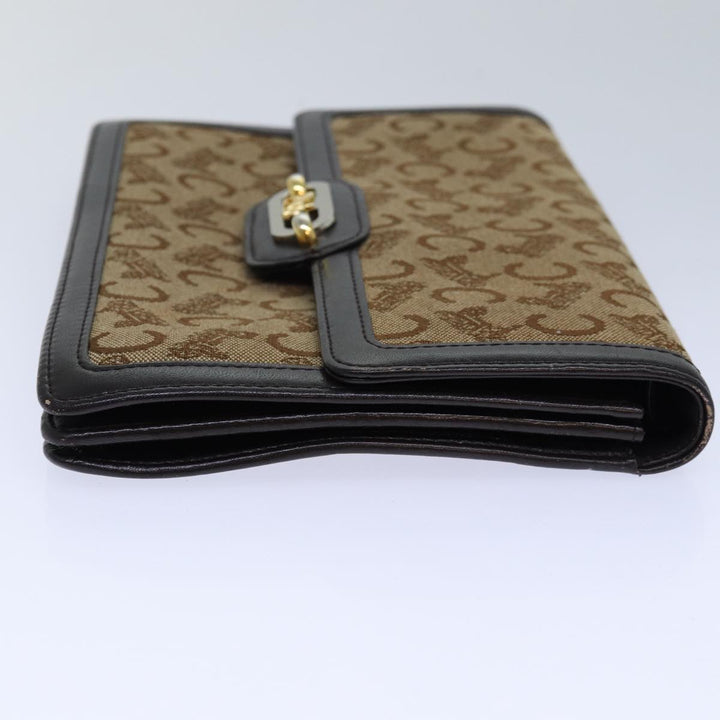 Celine C saluki Shoulder Bag Canvas Brown Auth bs16775