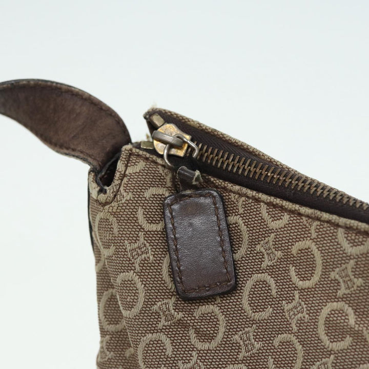 Celine C Macadam Canvas Shoulder Bag Beige Gold Auth bs16779