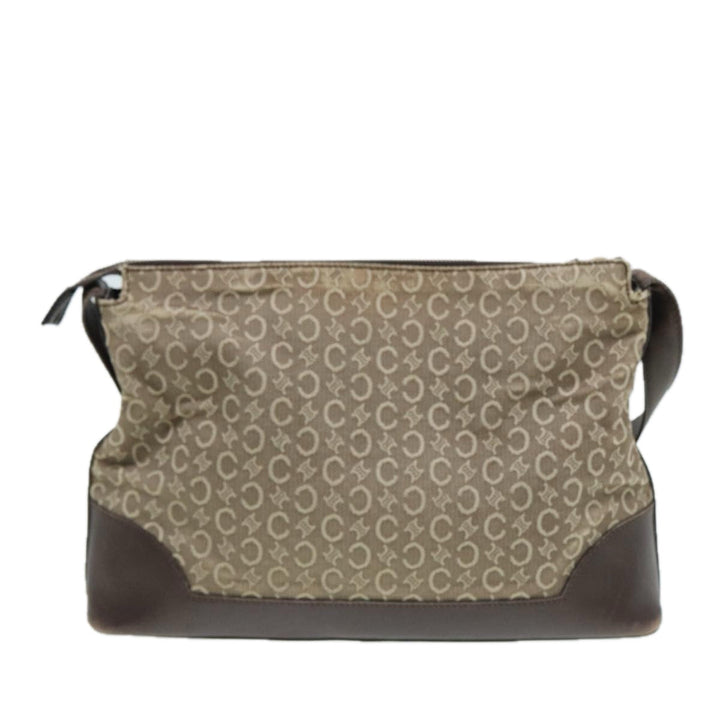 Celine C Macadam Canvas Shoulder Bag Beige Gold Auth bs16779