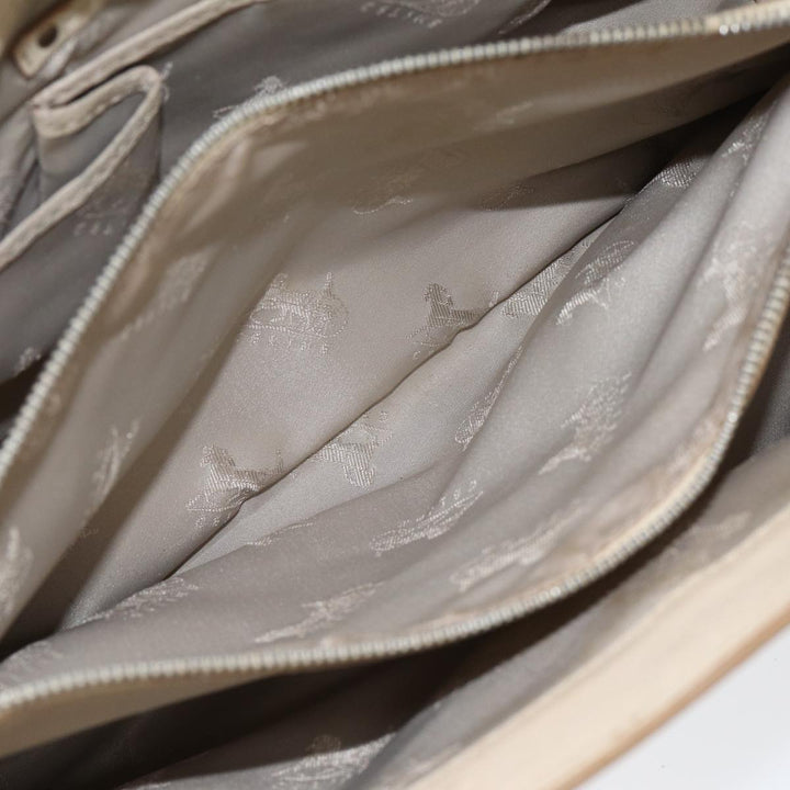 Celine Boogie bag Hand Bag Leather Beige Silver Auth bs16783