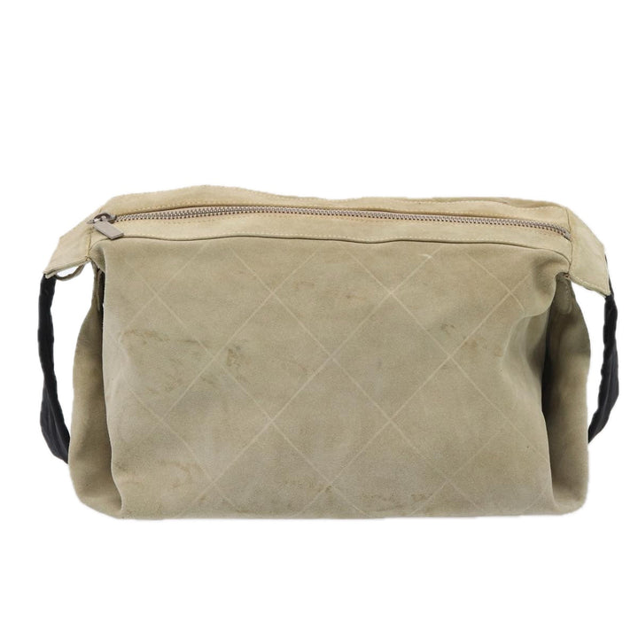 Top Quality Chanel Matelasse Shoulder Bag Suede nylon Beige Black Silver CC Auth bs16824