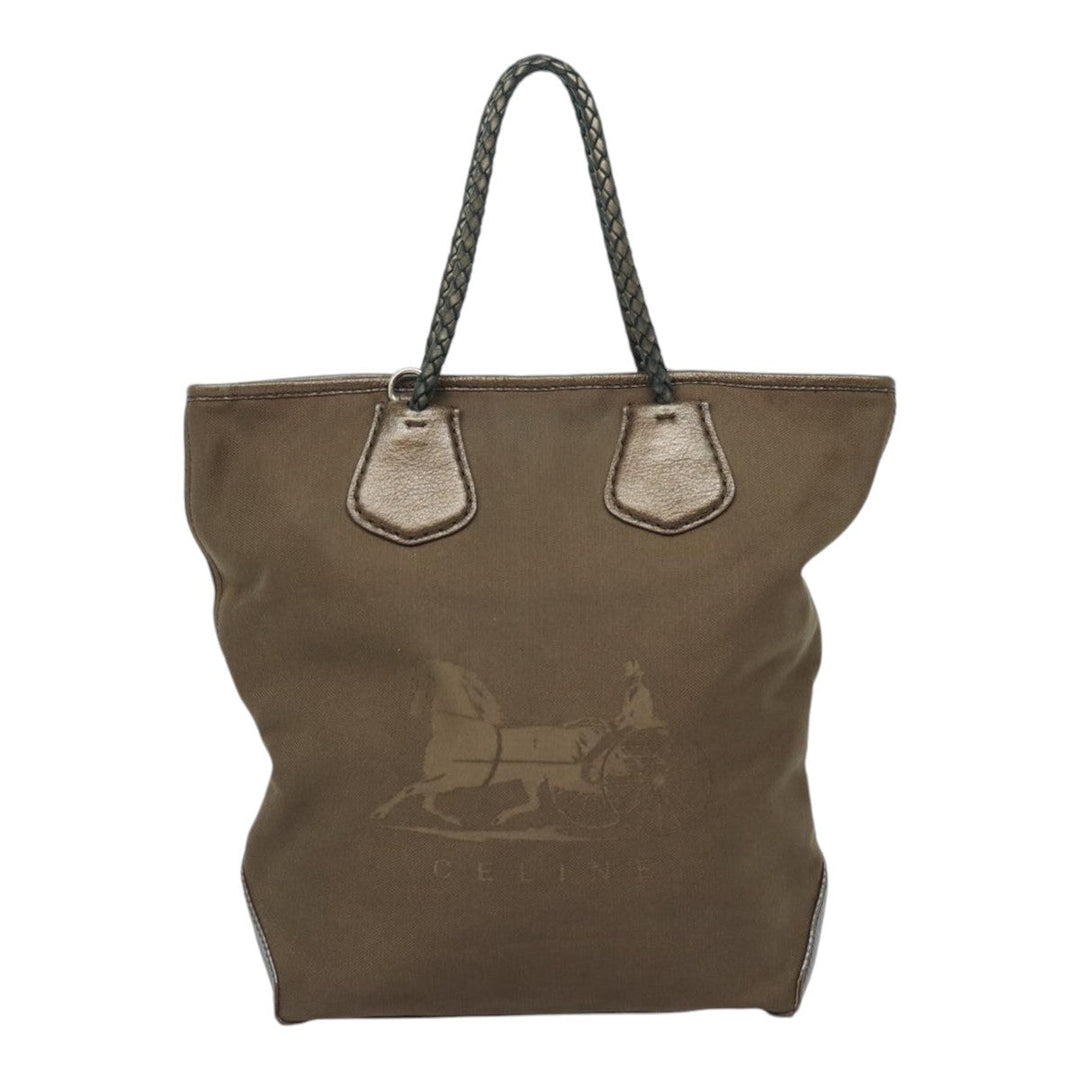 Celine Tote Bag Canvas 2way Brown Auth bs16837