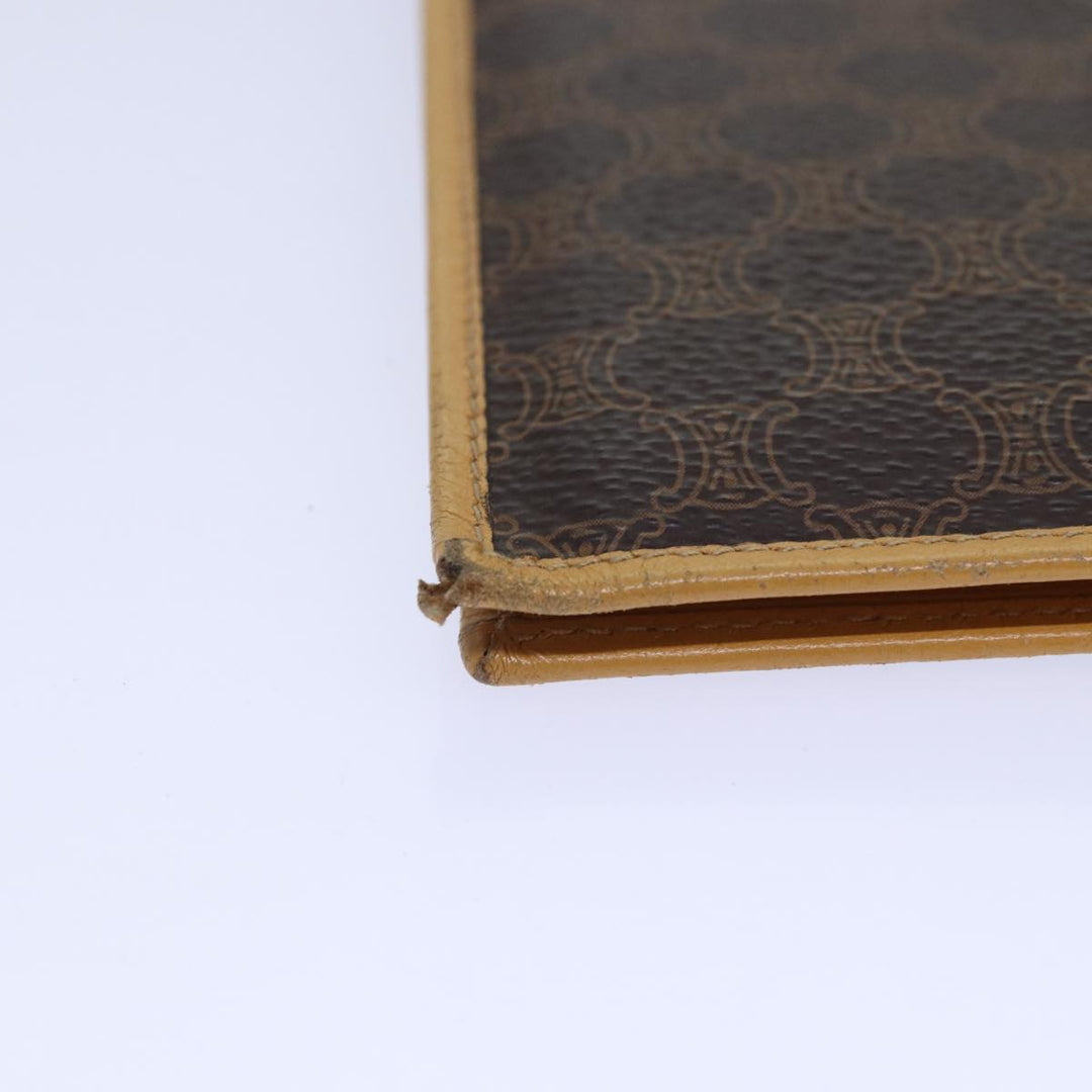 Celine Macadam Canvas Wallet PVC Leather Brown Auth bs16843
