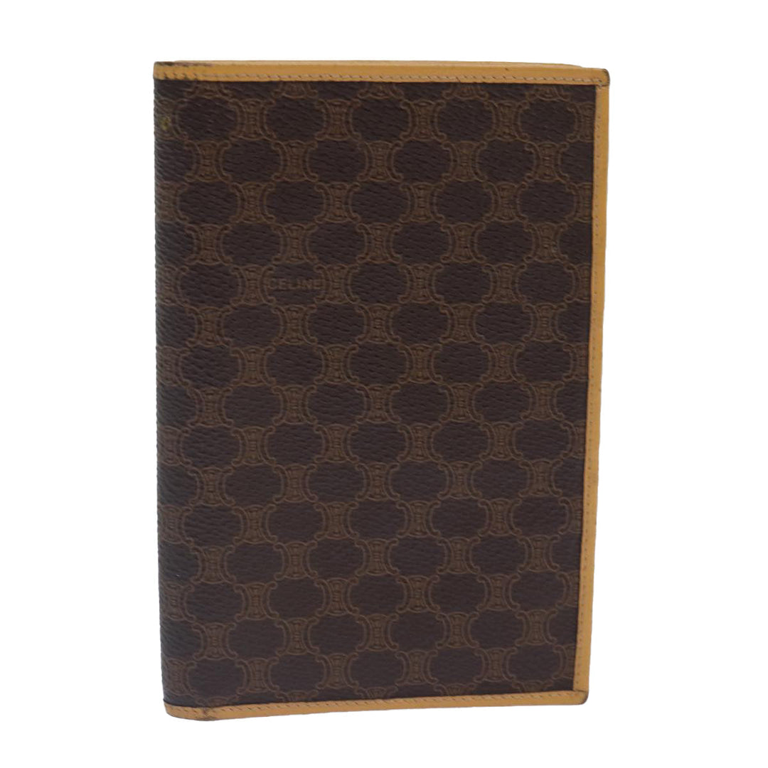 Celine Macadam Canvas Wallet PVC Leather Brown Auth bs16843