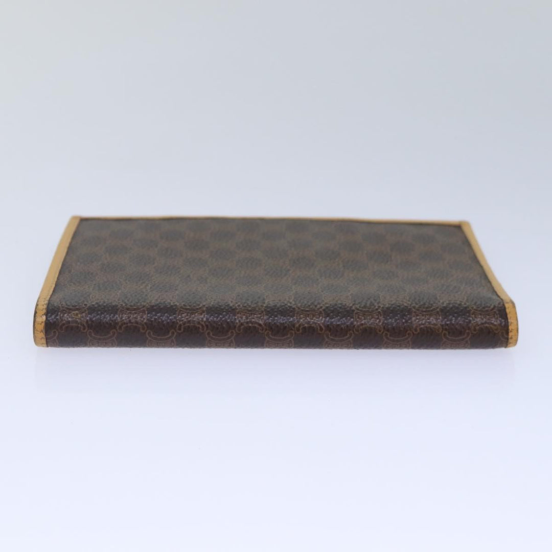Celine Macadam Canvas Wallet PVC Leather Brown Auth bs16843