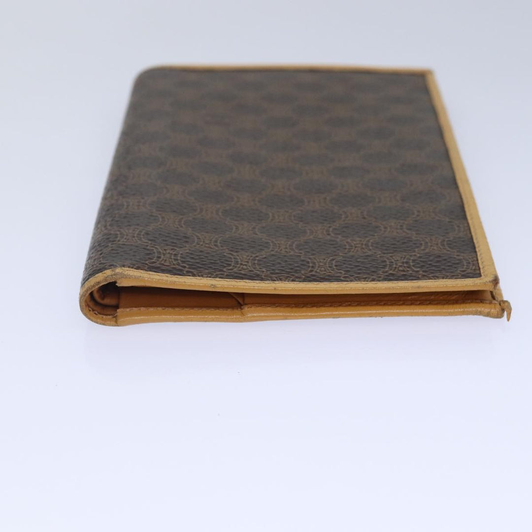 Celine Macadam Canvas Wallet PVC Leather Brown Auth bs16843