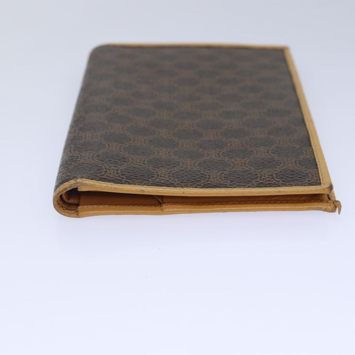 Celine Macadam Canvas Wallet PVC Leather Brown Auth bs16843