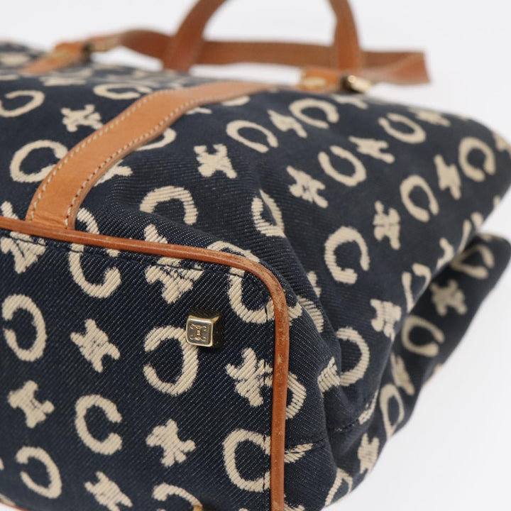 Celine C Macadam Canvas Hand Bag Navy Auth bs16852