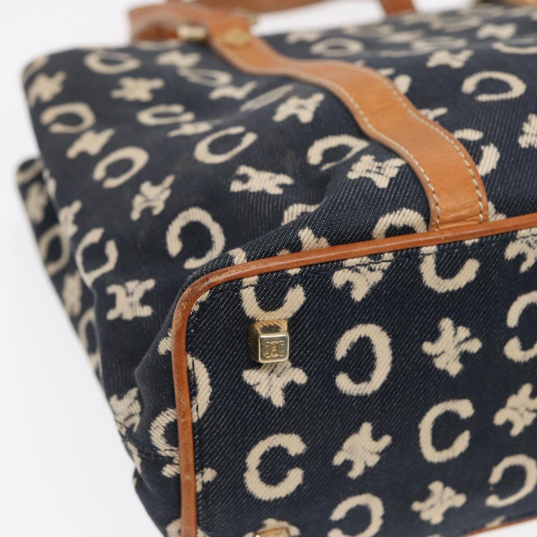 Celine C Macadam Canvas Hand Bag Navy Auth bs16852