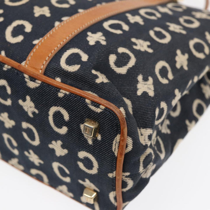 Celine C Macadam Canvas Hand Bag Navy Auth bs16852