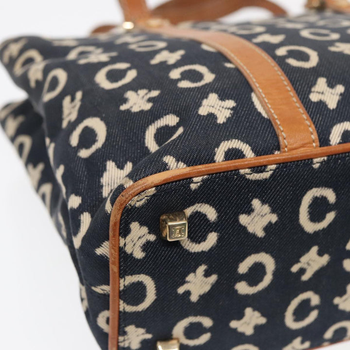 Celine C Macadam Canvas Hand Bag Navy Auth bs16852