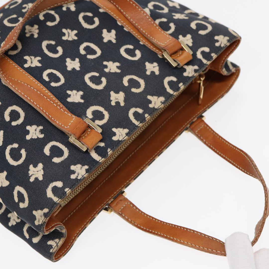 Celine C Macadam Canvas Hand Bag Navy Auth bs16852