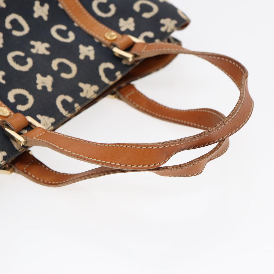 Celine C Macadam Canvas Hand Bag Navy Auth bs16852