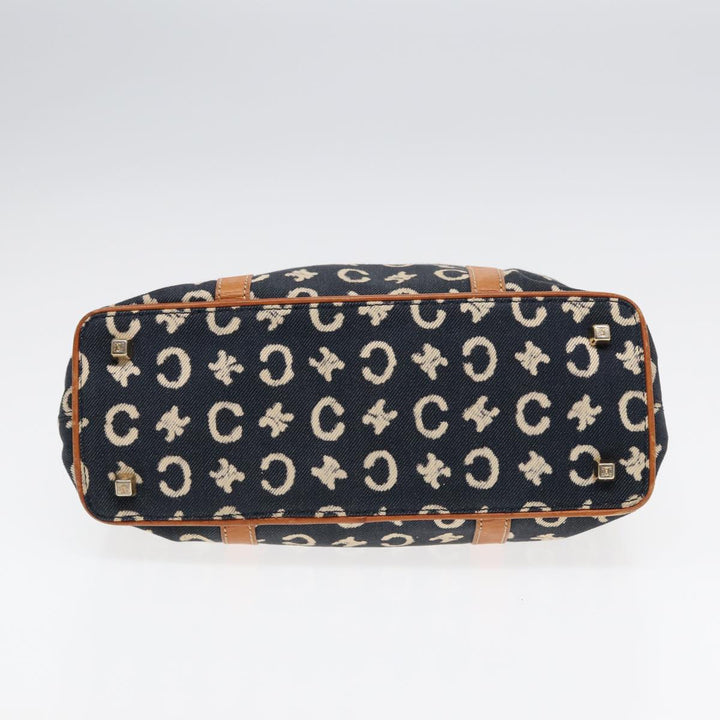 Celine C Macadam Canvas Hand Bag Navy Auth bs16852