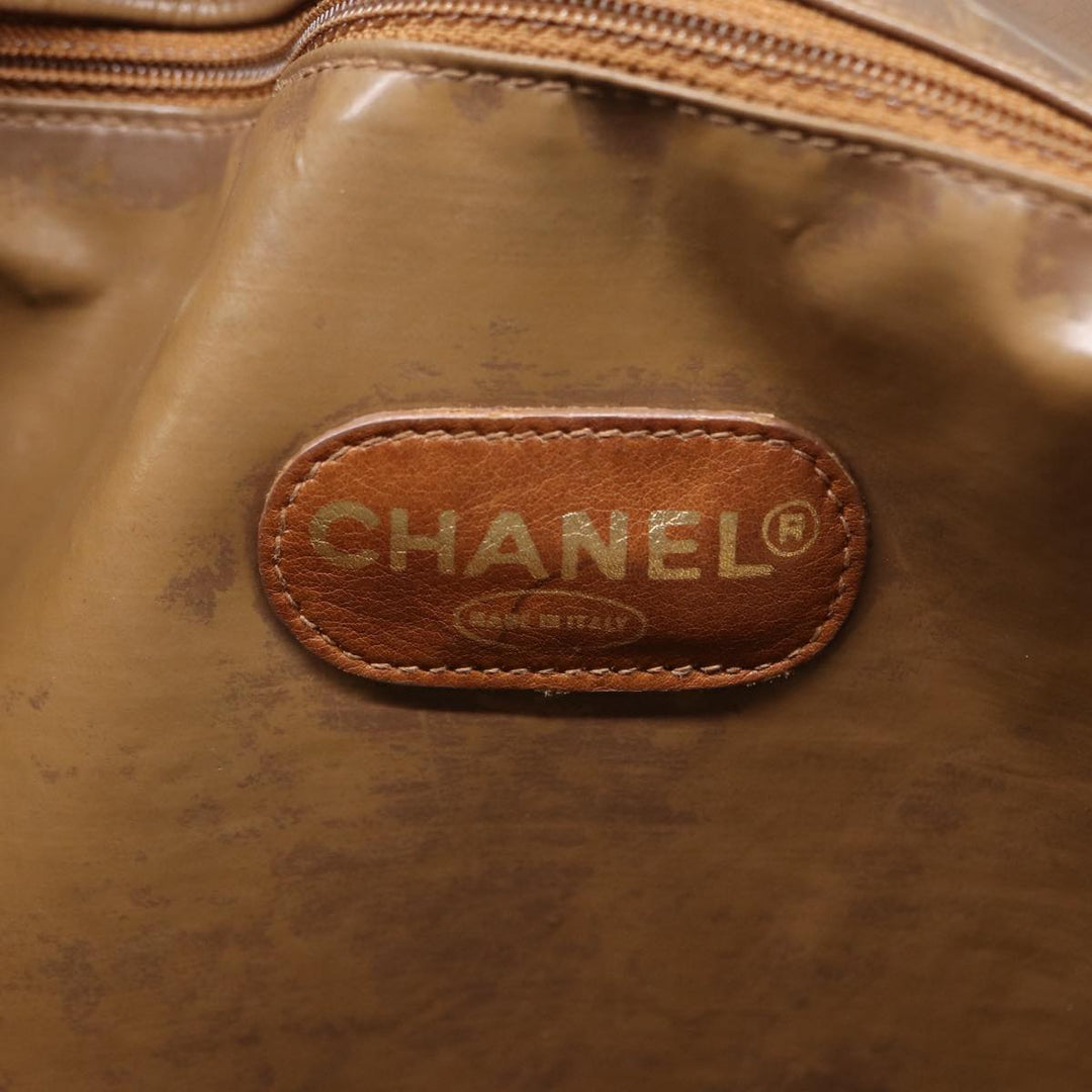 Top Quality Chanel COCO Mark Tote Bag Patent leather Beige CC Auth bs16858