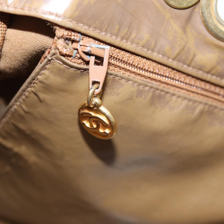 Top Quality Chanel COCO Mark Tote Bag Patent leather Beige CC Auth bs16858