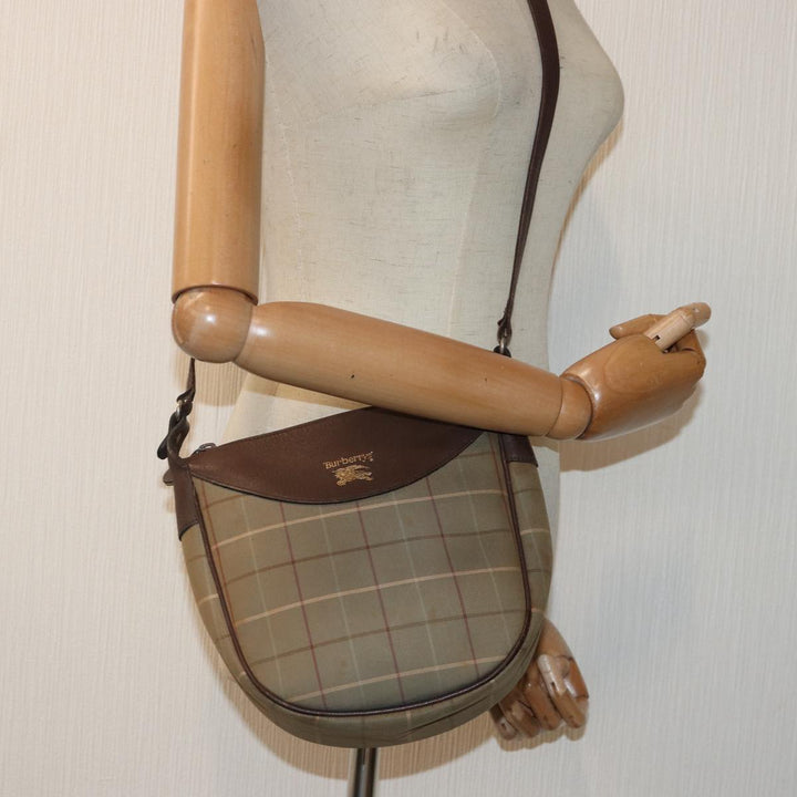BurberrySs Nova Check Shoulder Bag Canvas Beige Auth bs16875