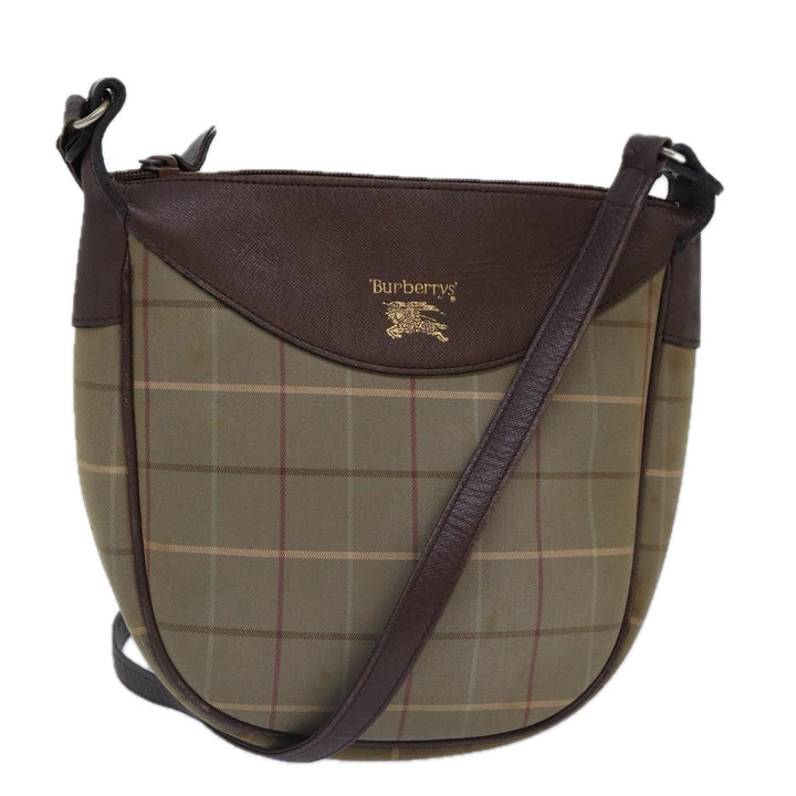 BurberrySs Nova Check Shoulder Bag Canvas Beige Auth bs16875