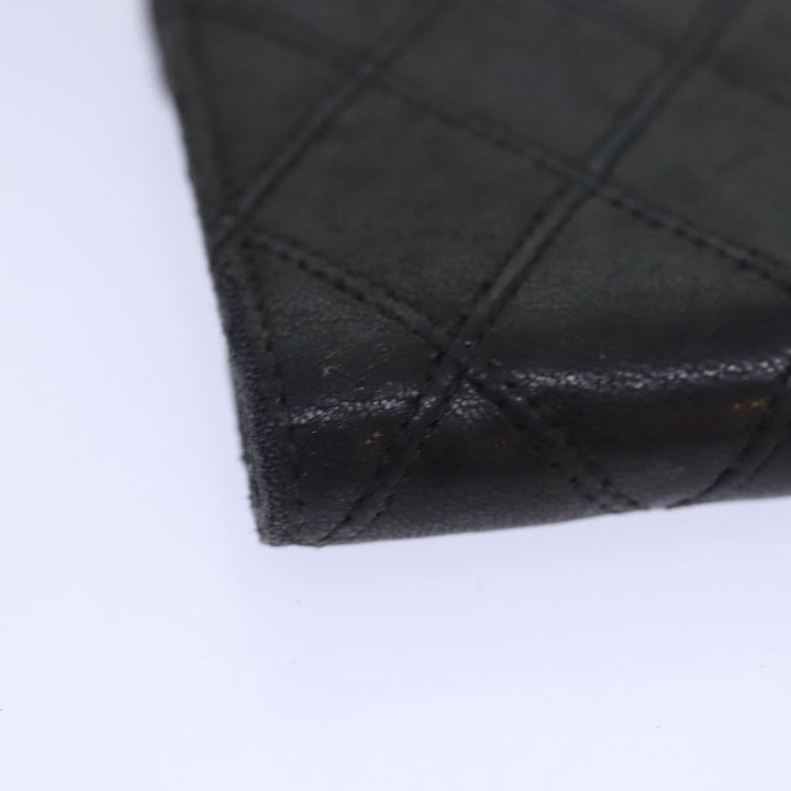 Chanel Bicolore Wallet Leather Black Gold CC Auth bs16876