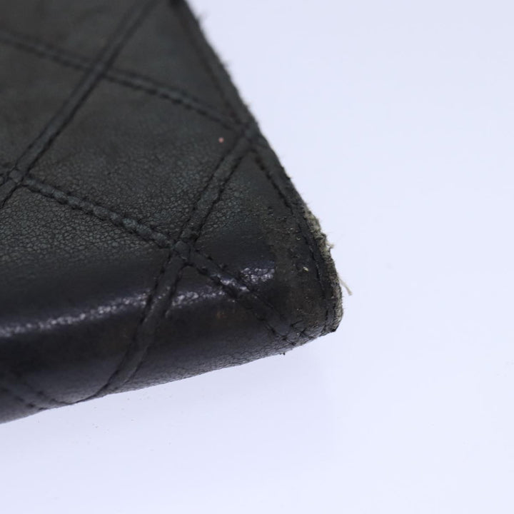 Chanel Bicolore Wallet Leather Black Gold CC Auth bs16876