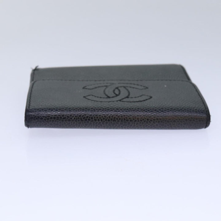 Top Quality Chanel COCO Mark Wallet Caviar Skin Black CC Auth bs16881