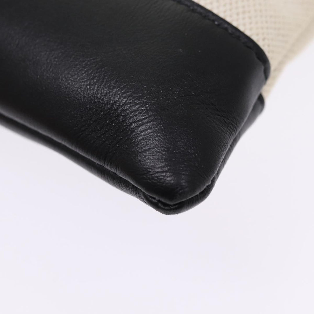 Top Quality Balenciaga Clip M Clutch Bag Canvas Leather Beige Silver 373834 Auth bs16915