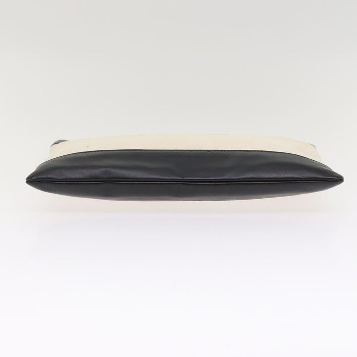Top Quality Balenciaga Clip M Clutch Bag Canvas Leather Beige Silver 373834 Auth bs16915