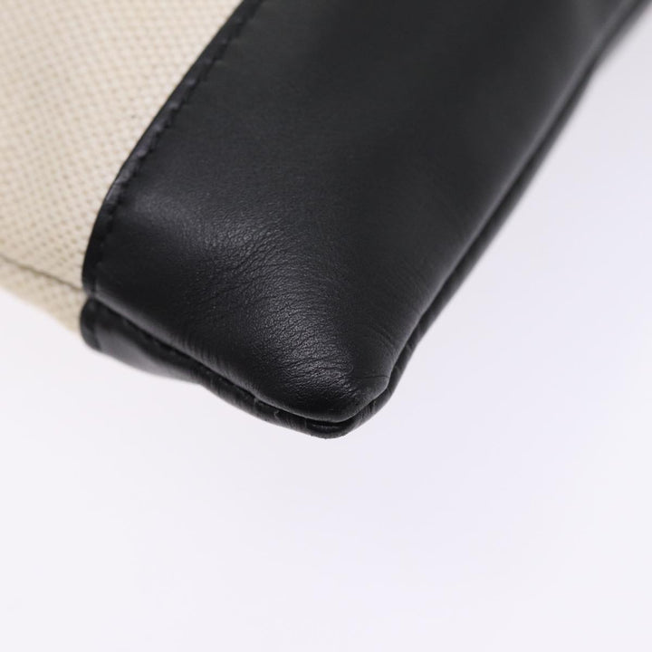 Top Quality Balenciaga Clip M Clutch Bag Canvas Leather Beige Silver 373834 Auth bs16915