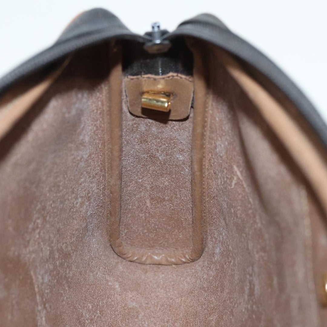 CHRISTIAN Top quality Dior Honeycomb Canvas Shoulder Bag PVC Black Brown gold Auth bs16916