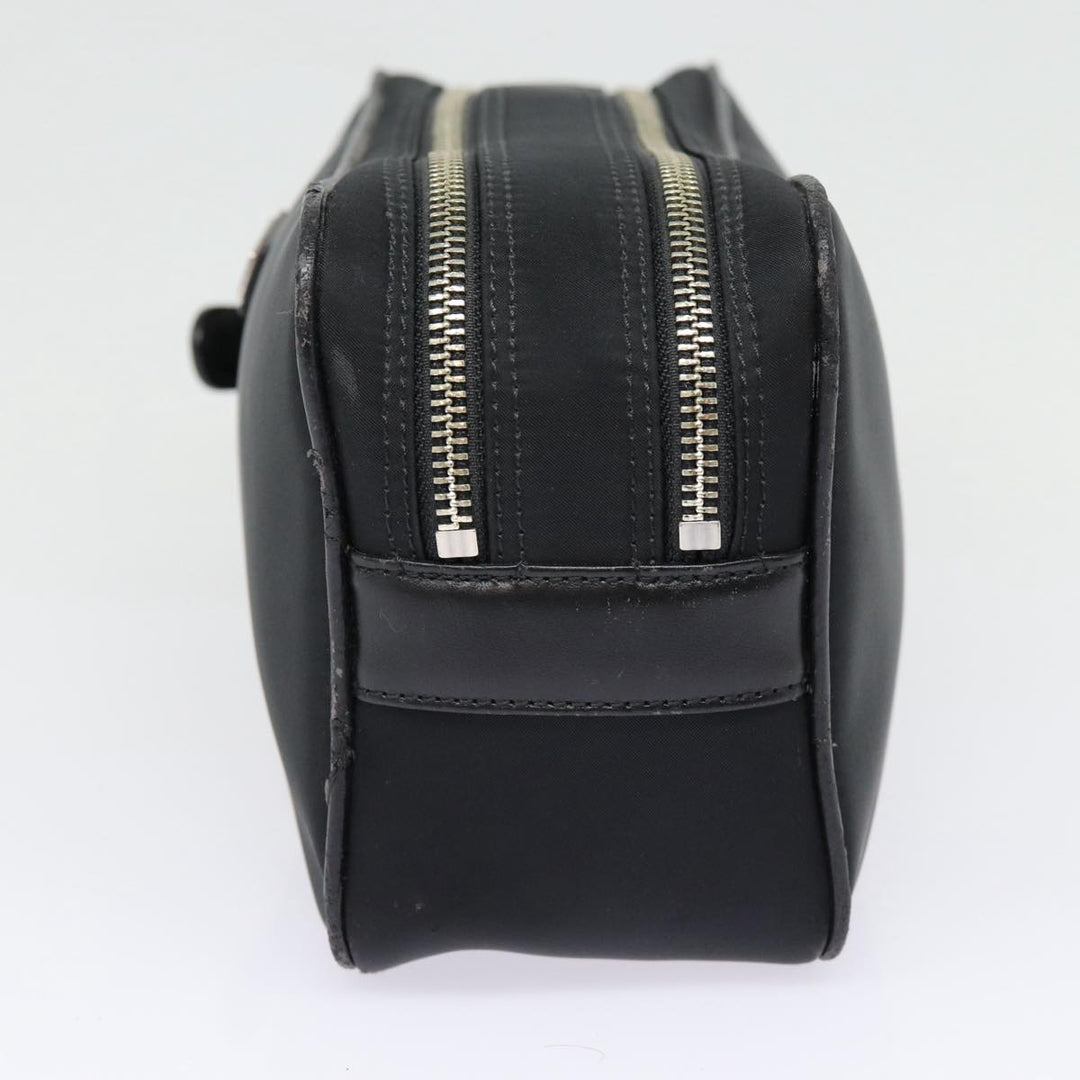 Burberry Second Bag Nylon Leather Black Silver Auth bs16972