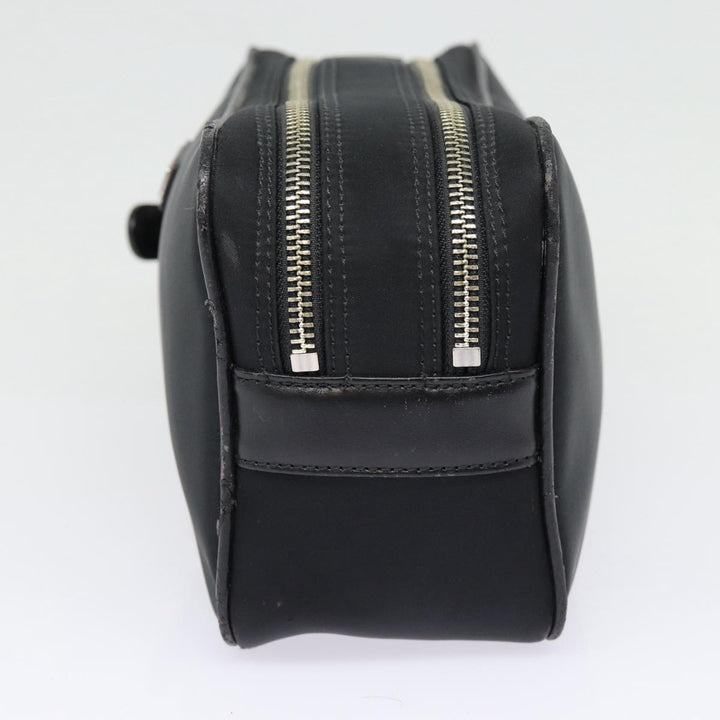 Burberry Second Bag Nylon Leather Black Silver Auth bs16972
