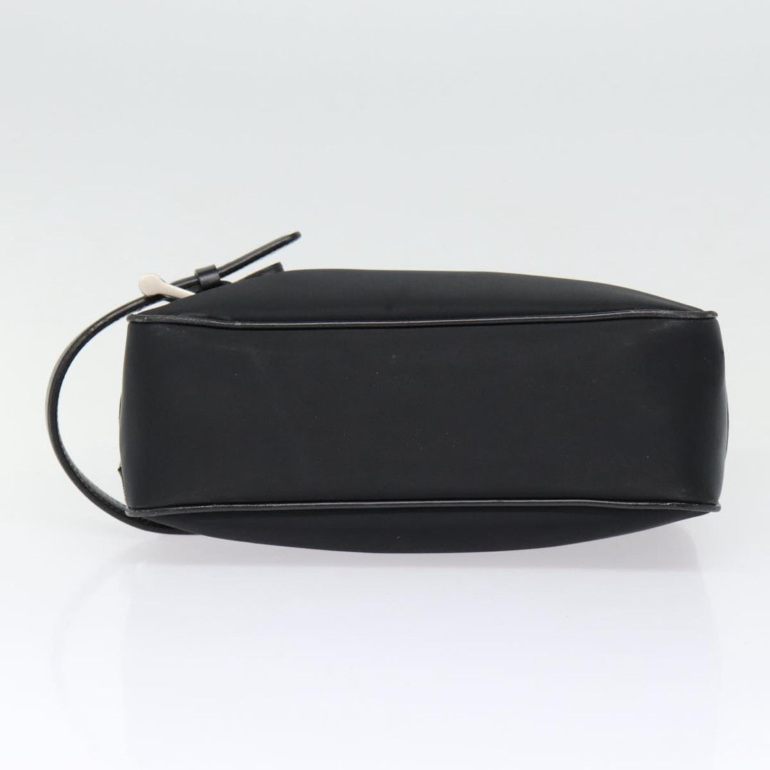 Burberry Second Bag Nylon Leather Black Silver Auth bs16972