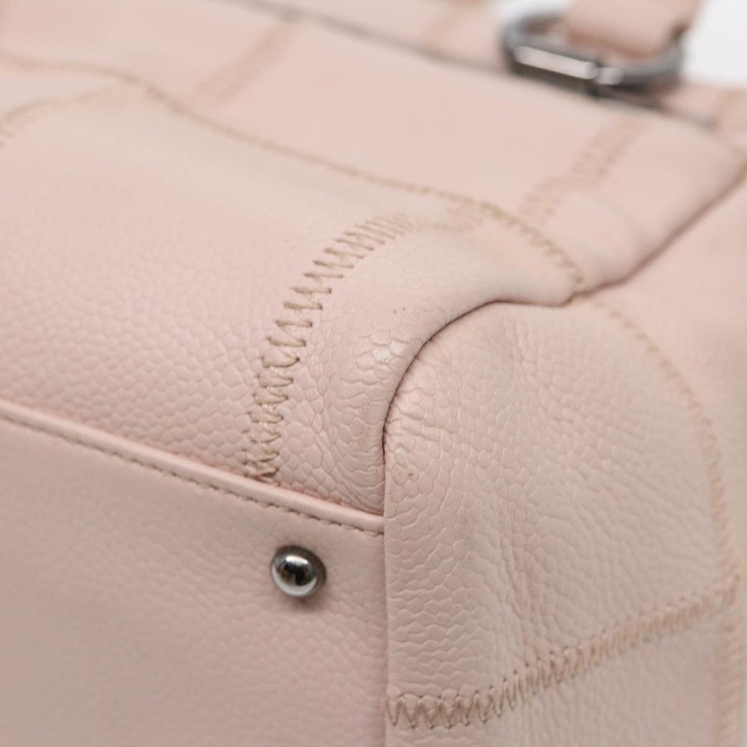 Top Quality Chanel Choco Bar Shoulder Bag Caviar Skin Pink Silver CC Auth bs16980