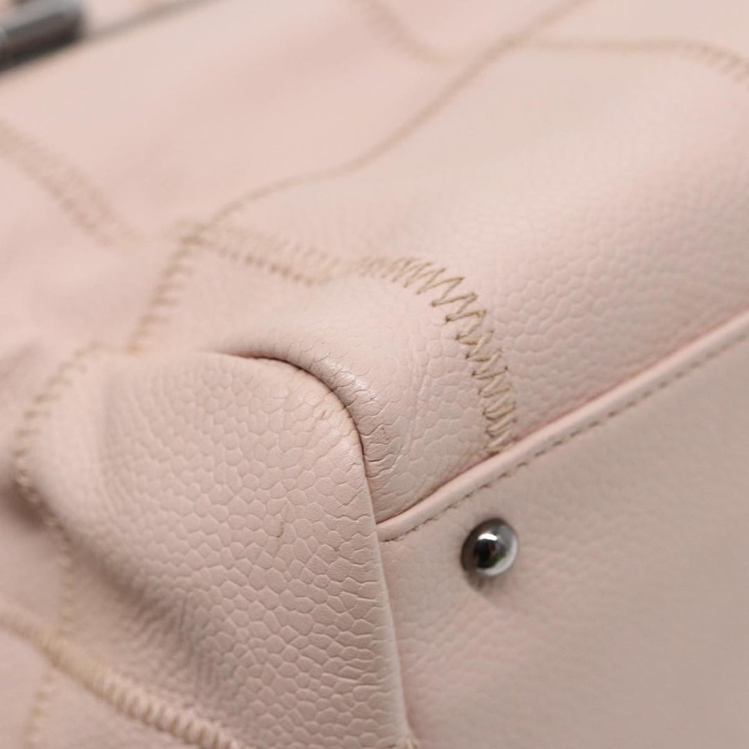 Top Quality Chanel Choco Bar Shoulder Bag Caviar Skin Pink Silver CC Auth bs16980